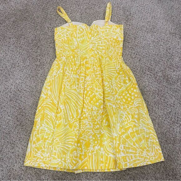 Lilly Pulitzer Christine Dress Yellow White Sunglow Fit &Flare Mini Women's Sz 0 - Picture 4 of 6